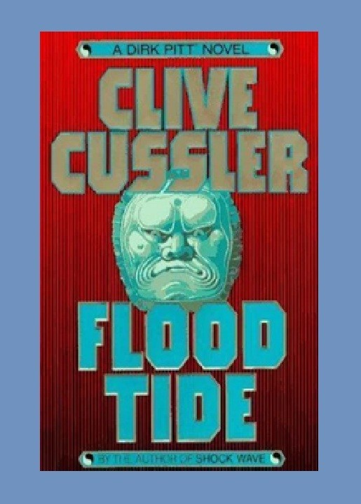 DIRK PITT #14: Flood Tide by Clive Cussler – hardcover THRILLER book (24cm)