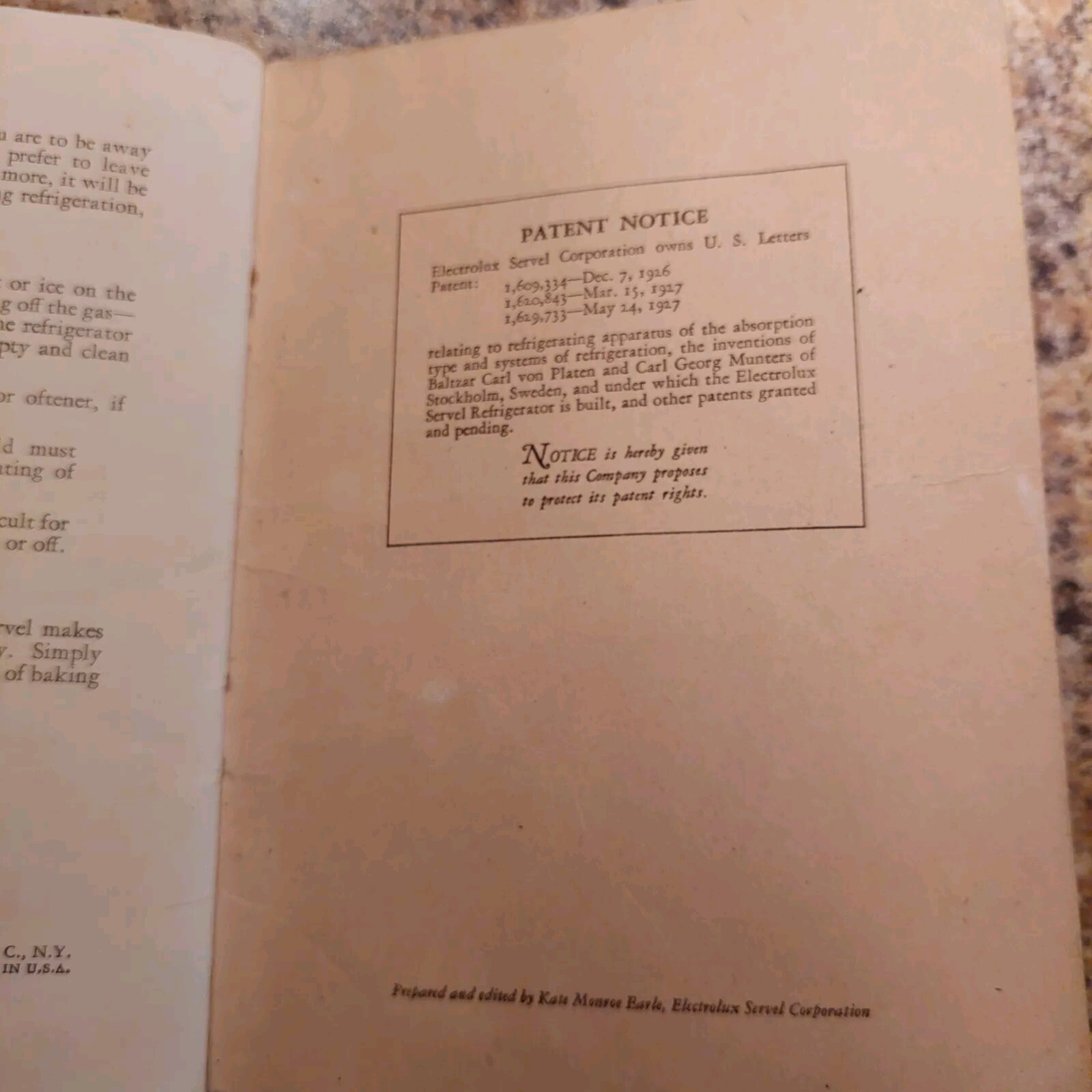 How Best To Use Your Electrolux Servel 1929 CookBook Recipes Refrigerator