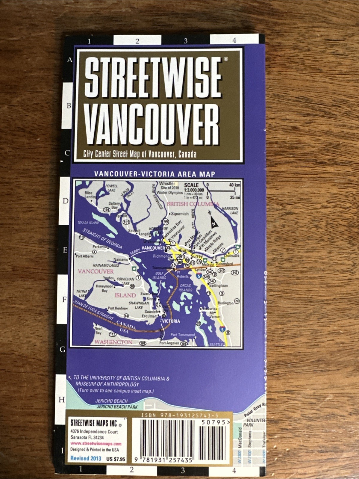 Streetwise Vancouver Map – Laminated City Center Street Map of Vancouver, Canada