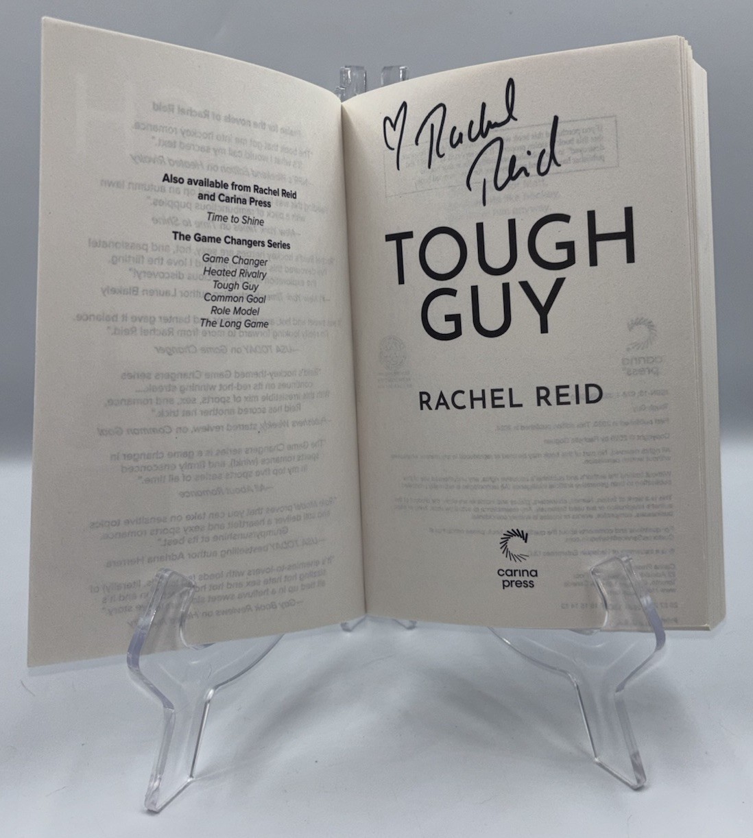 RACHEL REID TOUGH GUY SIGNED AUTOGRAPHED PAPERBACK BOOK HEATED RIVALRY HBO #1