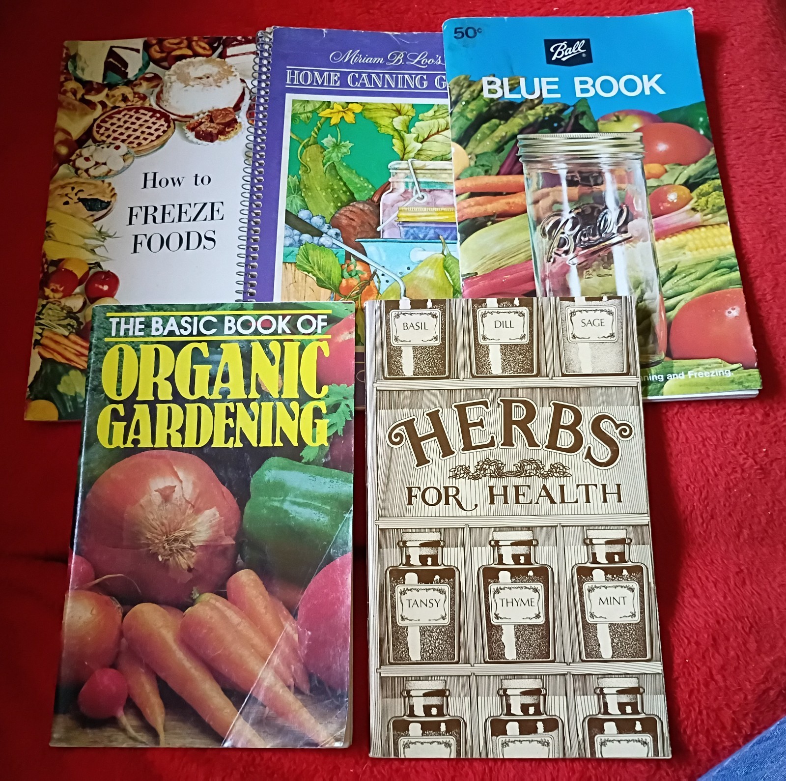 Blue Book How to Freeze Canning Organic Gardening Herbs For Health 5 Books