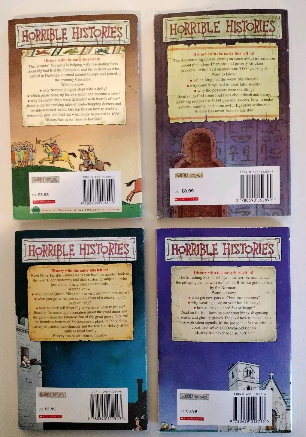 HORRIBLE HISTORIES x11 by Terry Deary PB Scholastic vintage 1990’s & 2000’s