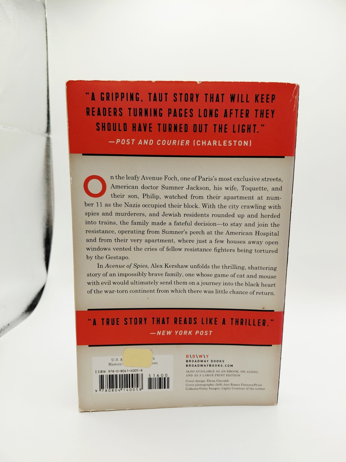“Avenue of Spies: Nazi Occupied Paris” Paperback Book, (By: Alex Kershaw), WWII