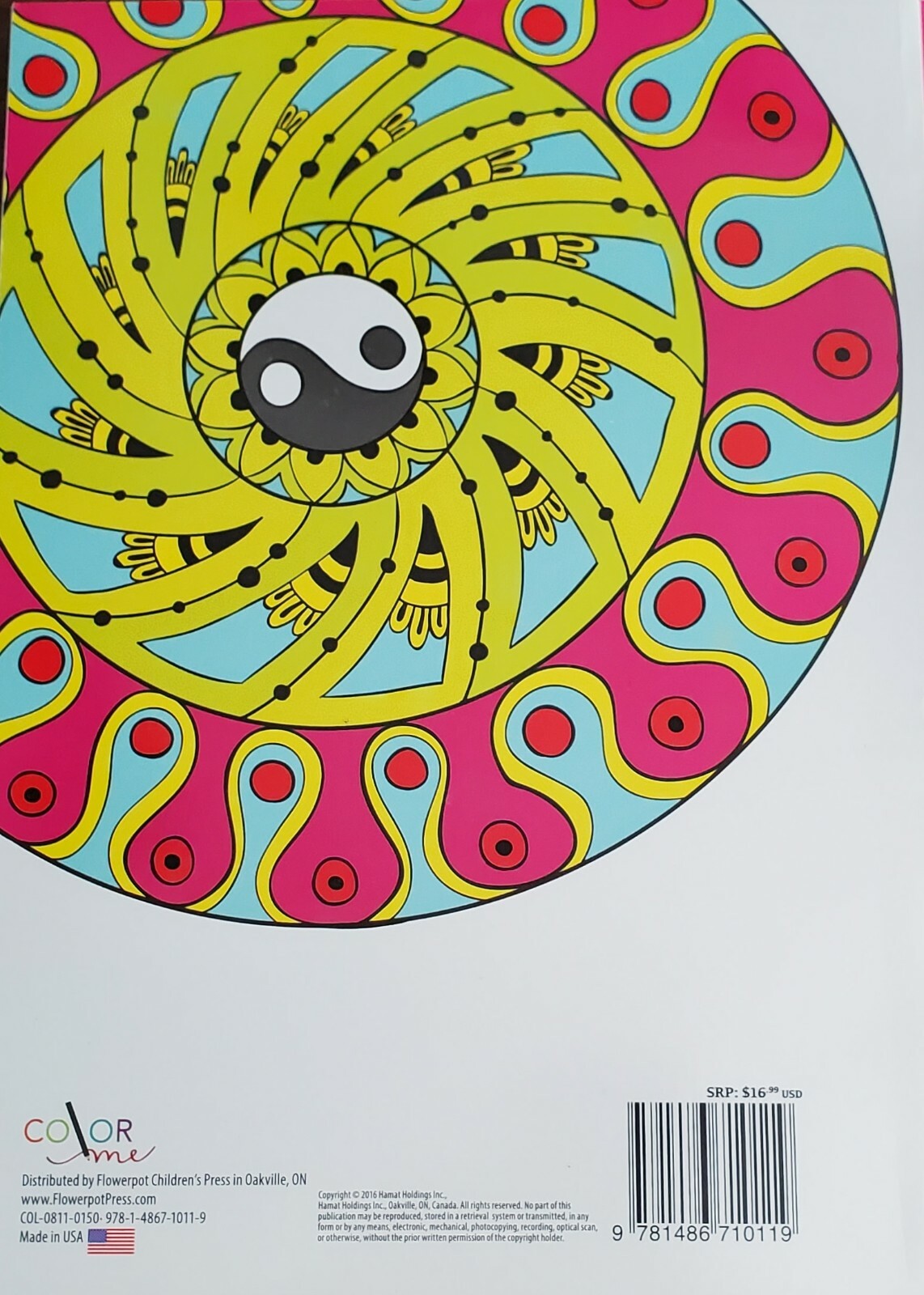 Color Your World:  Adult Coloring Book – tear-Out Pages NEW gift idea FREE SHIP