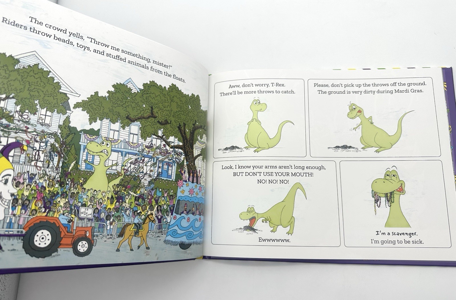 T-Rex Goes To Mardi Gras by Ryan Murphy and Danny Marin (2021) – New Orleans LA