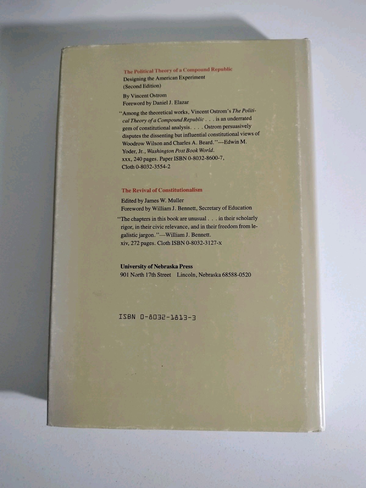 THE AMERICAN CONSTITUTIONAL TRADITION essays By D. J. Elazar – 1988 1st Edition