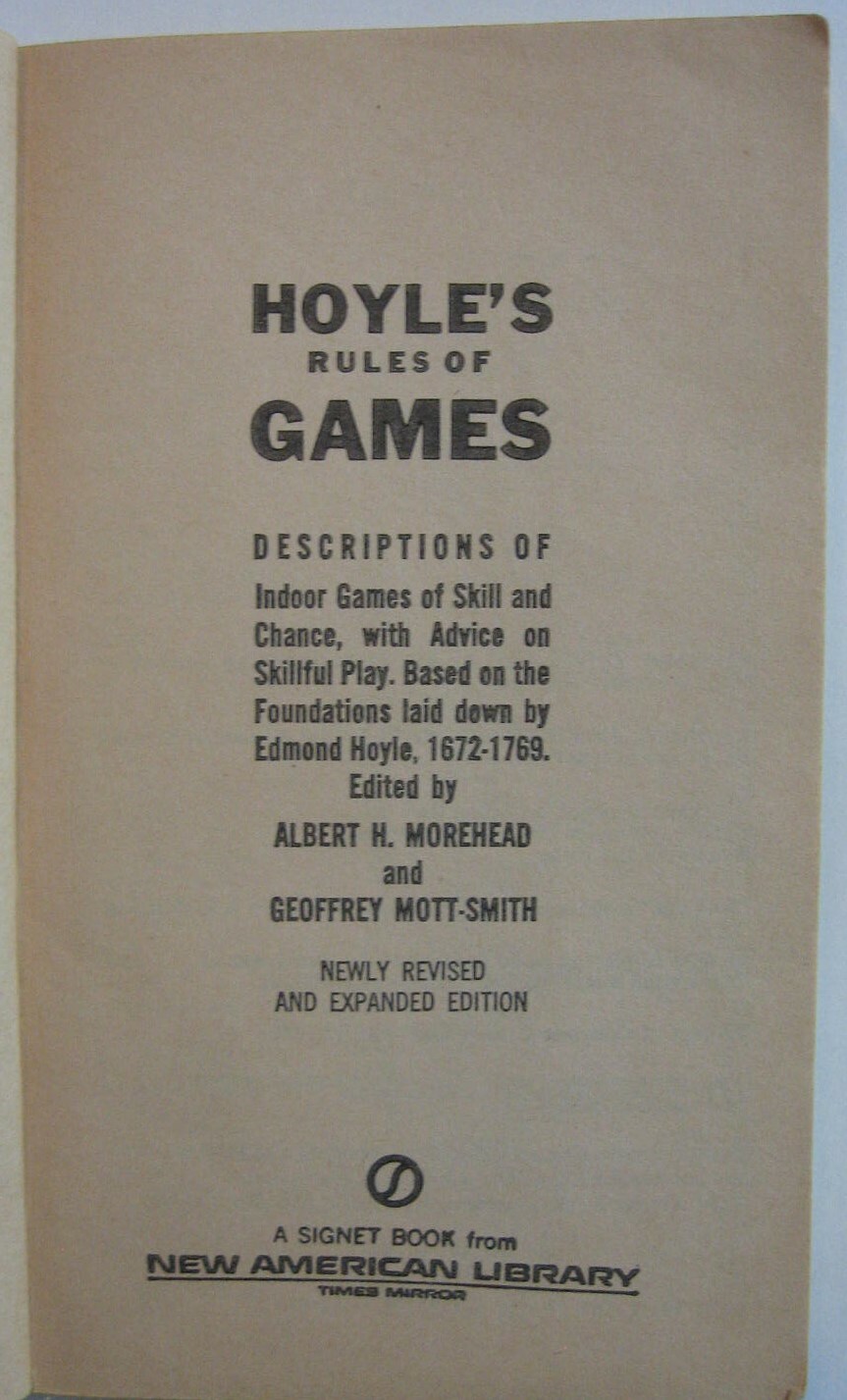 VTG 1963 Hoyle’s Rules of Games – Albert Morehead & Geoffrey Mott-Smith