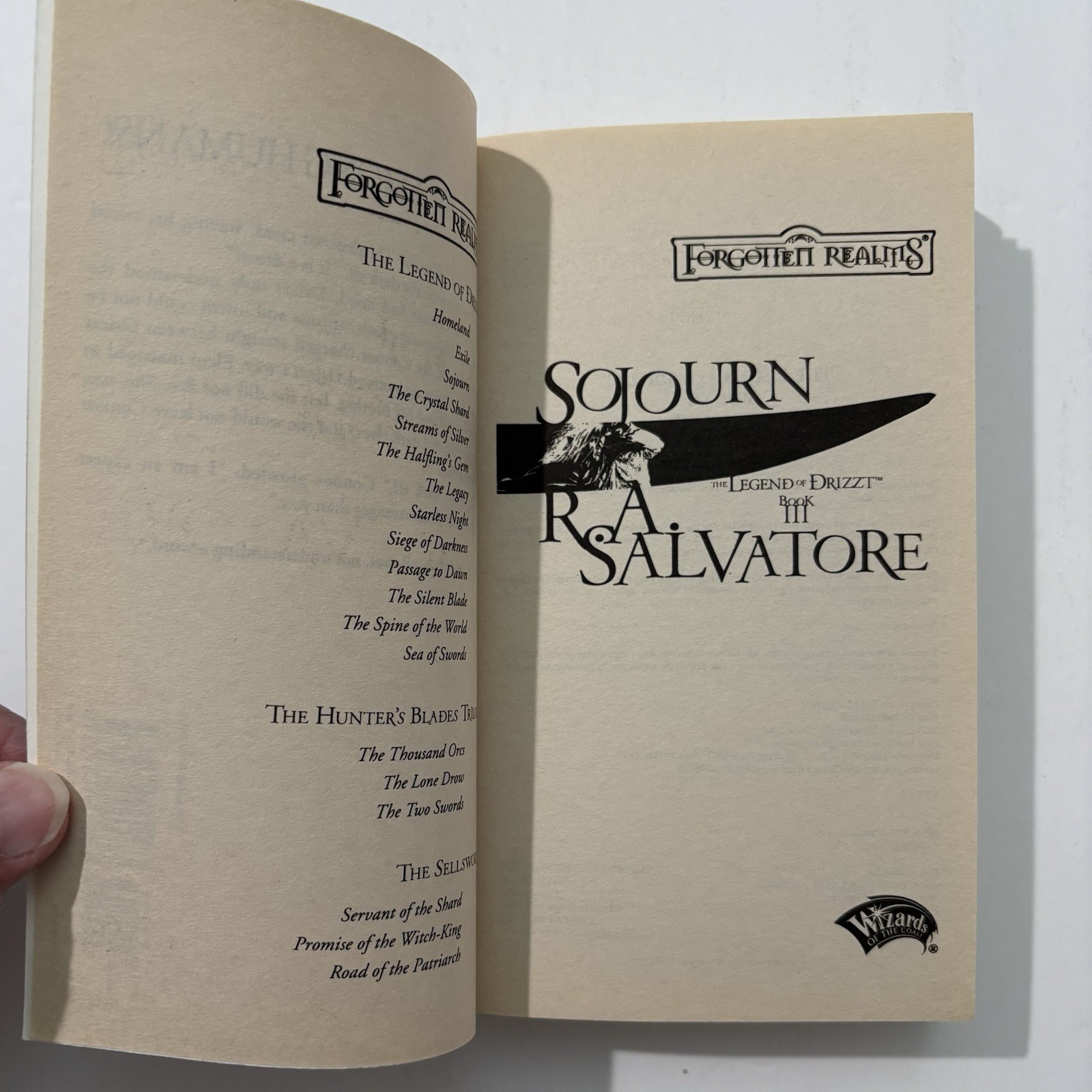 SOJOURN The Legend Of Drizzt R A SALVATORE Wizards of the Coast DARK ELF TRILOGY