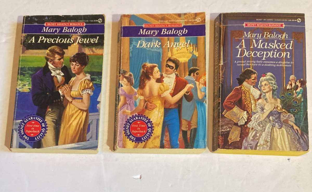 Lot MARY BALOGH vintage SIGNET REGENCY Precious Jewel DARK ANGEL Masked Lot of 3