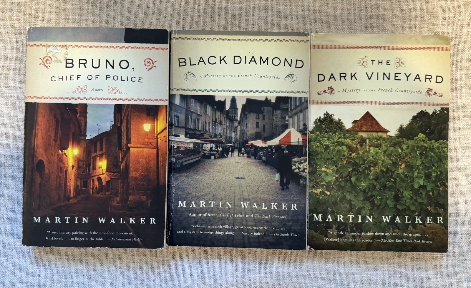Lot of 3 French Countryside Mystery Paperbacks by Martin Walker, Black Diamond