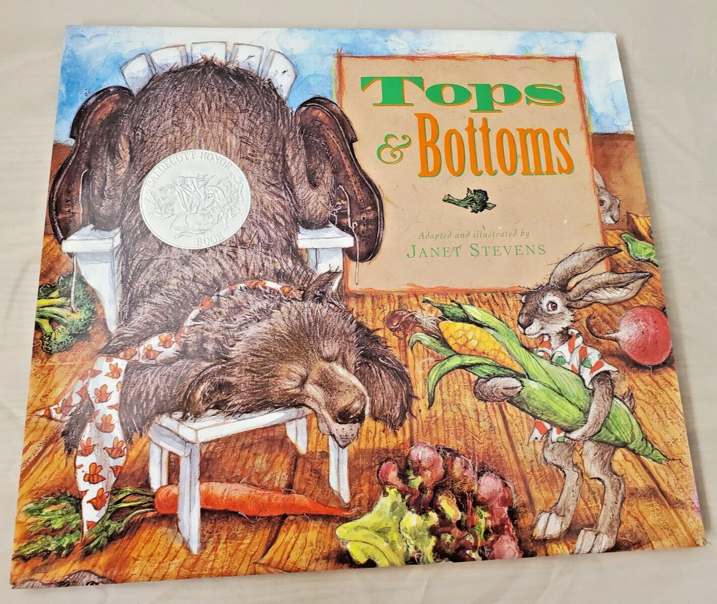 Children’s Book TOPS & BOTTOMS by Janet Stevens ~ 1st Ed Hardcover w/dust jacket