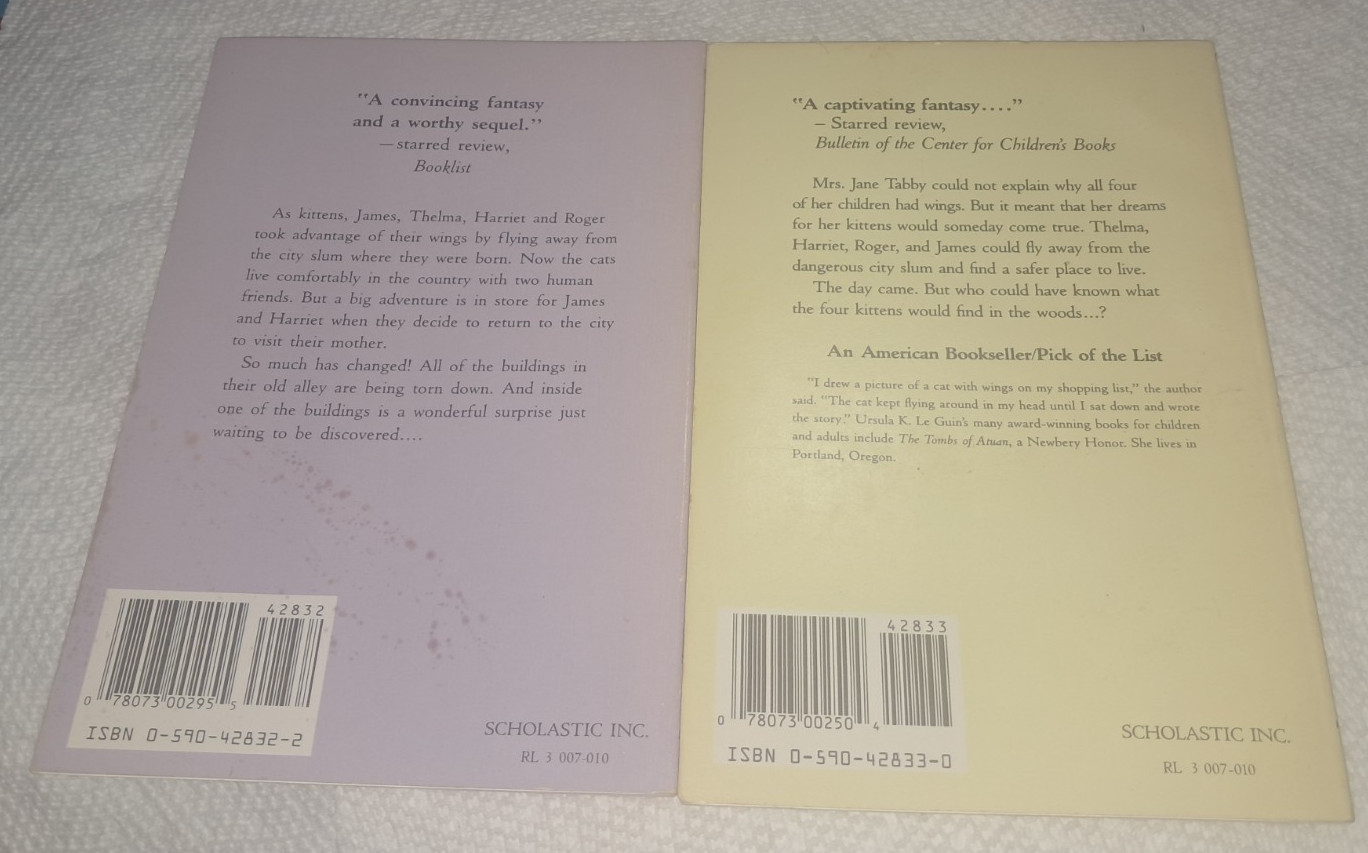 Ursula K Le Guin Catwings & Catwings Return Scholastic S D Schindler 1991 TPB