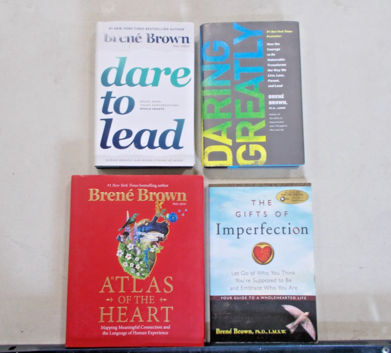 4 BRENE BROWN MIXED HC W/DJ TRADE PB DARE LEAD DARING GREATLY IMPERFECTION HEART