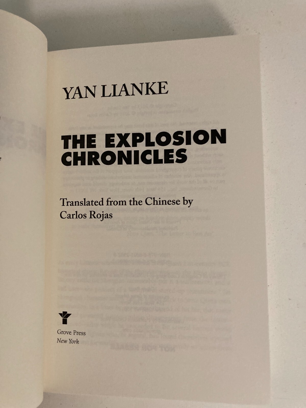 Explosion Chronicles by Yan Lianke (2016) Advance Uncorrected Proof ARC
